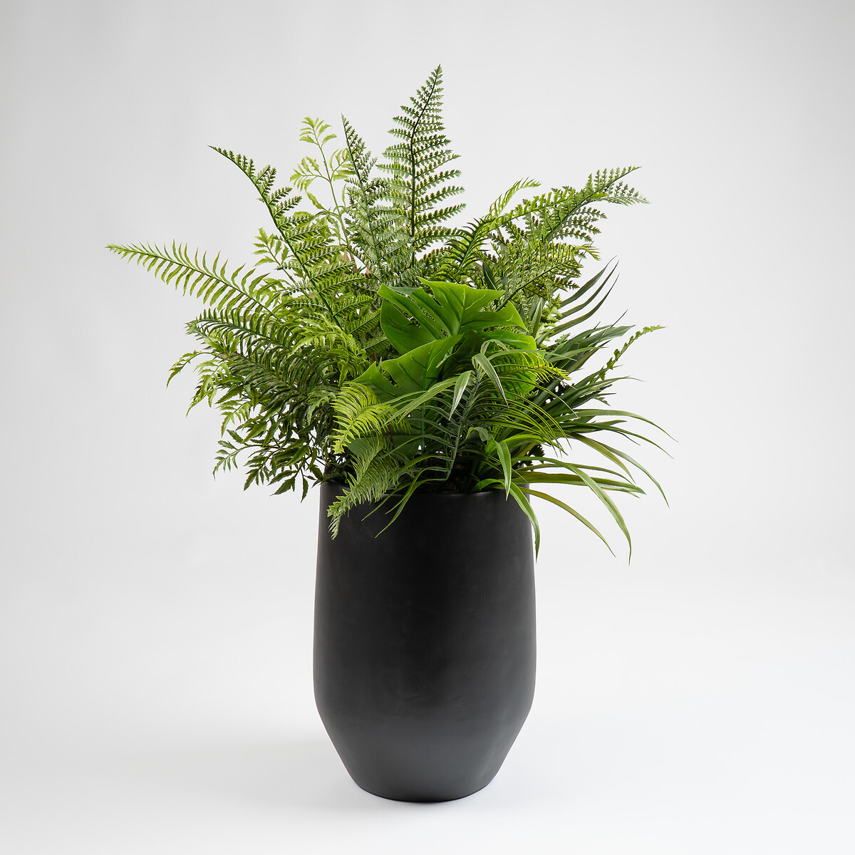 102cm Artificial Mixed Fern Container Black green, SO'HOME