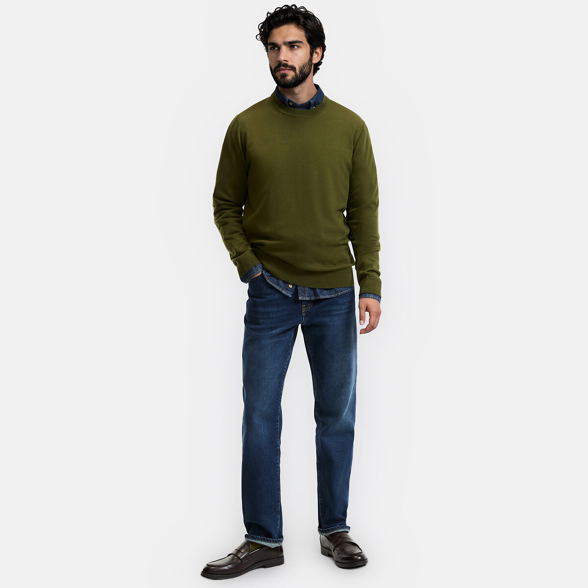 Jersey de lana merino Signature BASTIEN caqui, LA REDOUTE COLLECTIONS