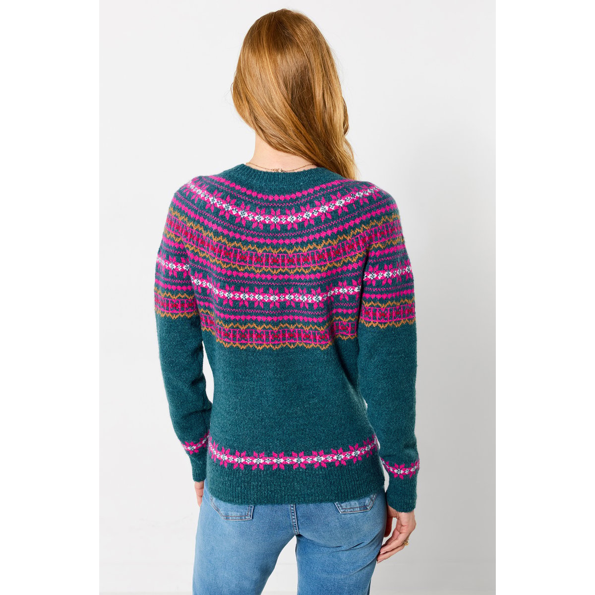 Pull Jacquard Fair Isle Balades d'Hiver vert, JOE BROWNS