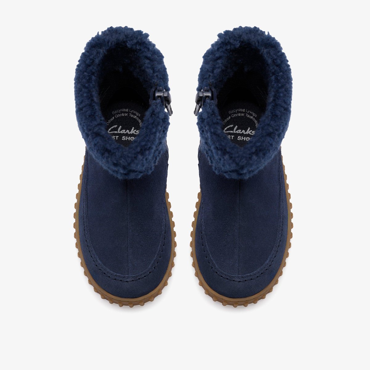 Boots Suède Coupe Large COVE SNUG T bleu, CLARKS