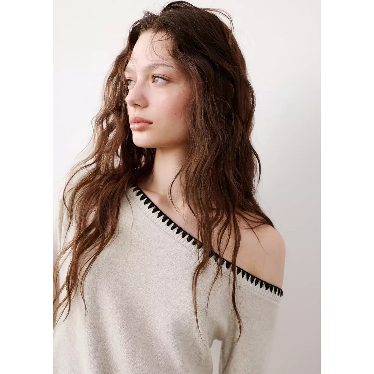 Pull-over coton asymétrique beige, MANGO TEEN
