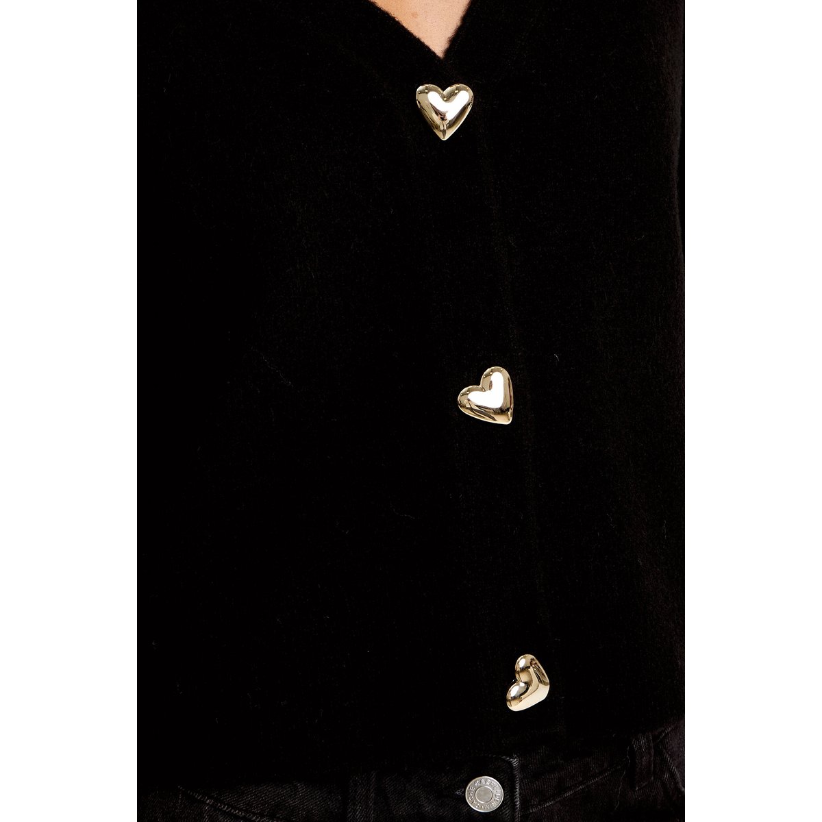 Gilet boutons coeur noir, CACHE CACHE