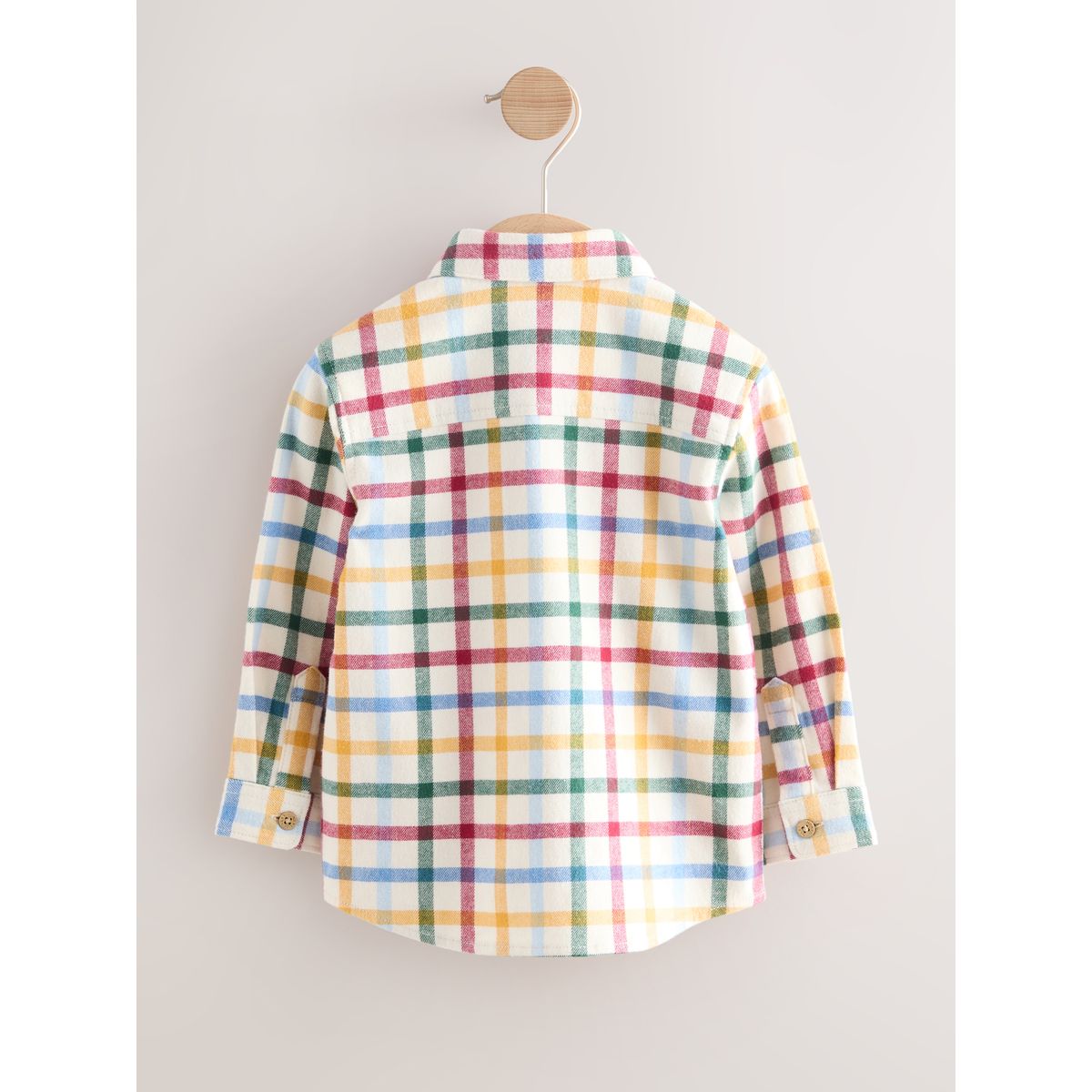 Chemise à manches longues et motif personnage carreaux vichy écru brillants, NEXT