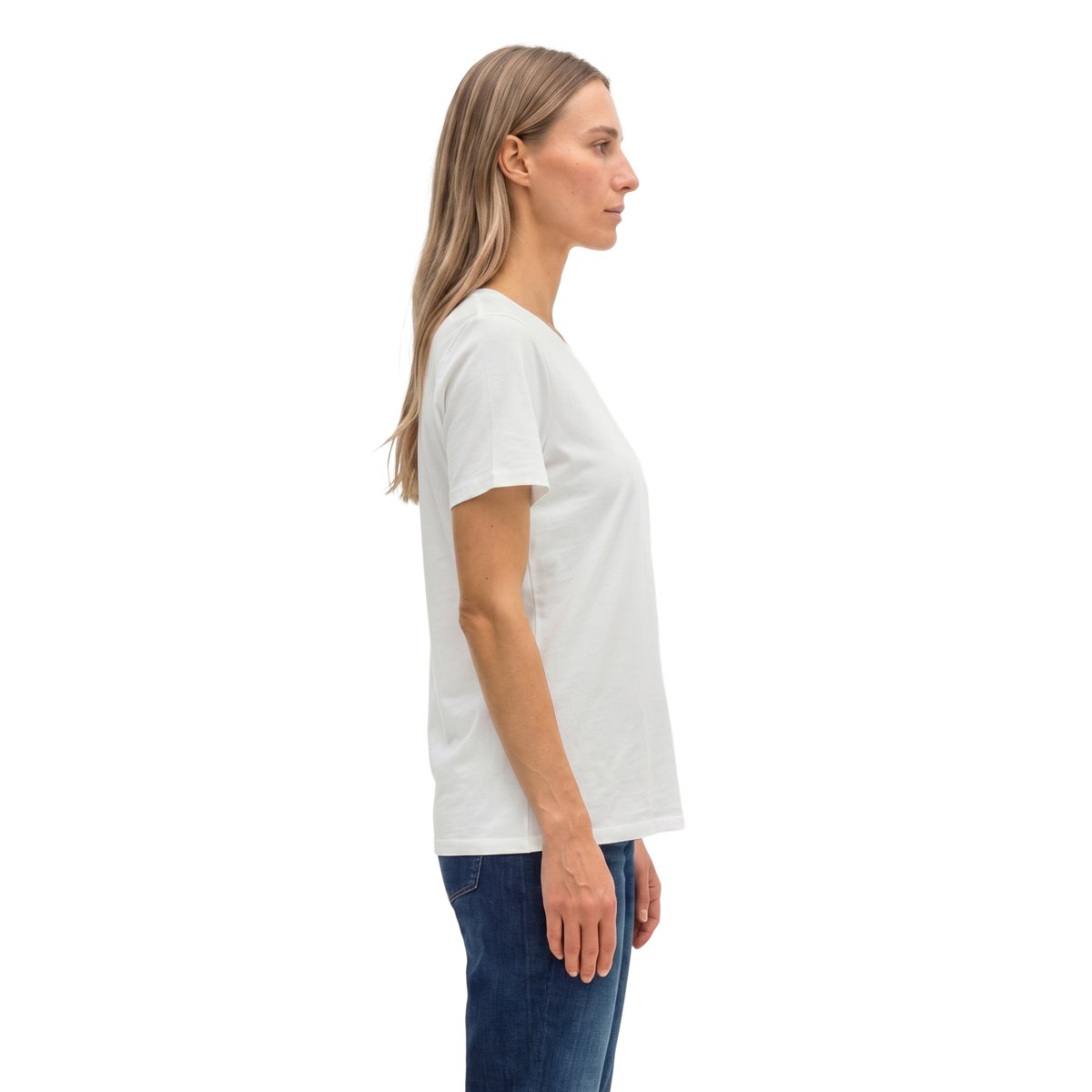 T-shirt à col rond regular en Organic Cotton SIngle Jersey blanc, MARC O'POLO