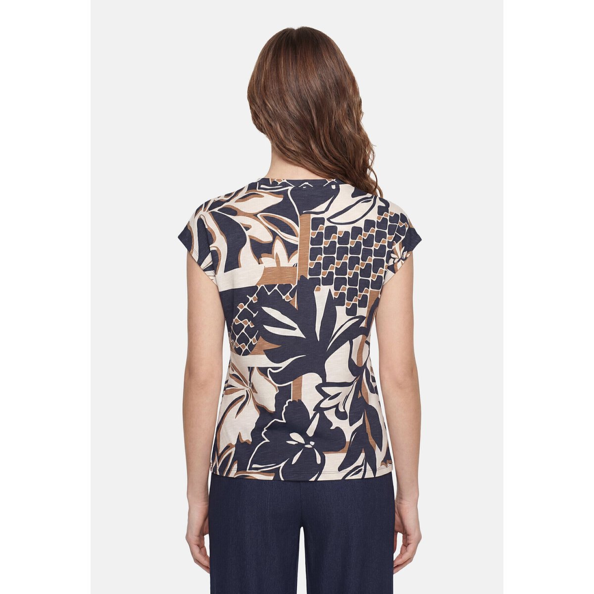 Haut casual à empiècement façon blouse dark blue/nature, BETTY BARCLAY