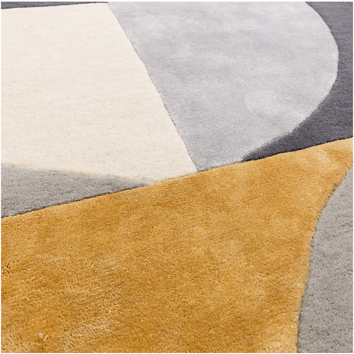Oval Shapes Pattern Rug grey/yellow, ÉDITÉ