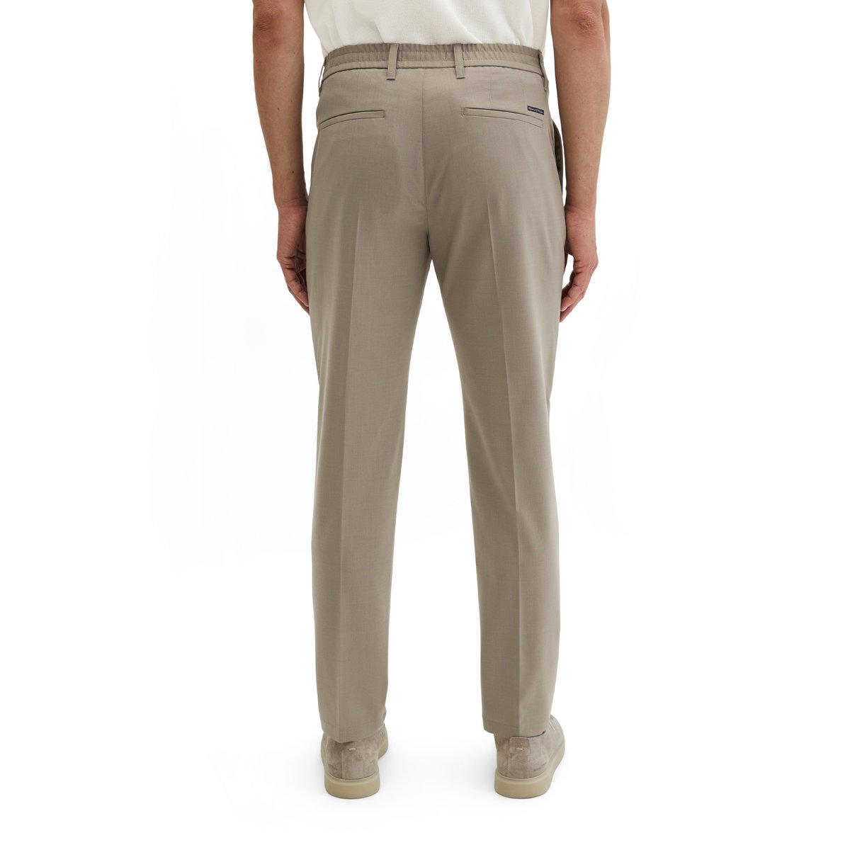 Pantalon modèle Morot Jogger Travel Collection en Technical Wool Blend léger marron, MARC O'POLO