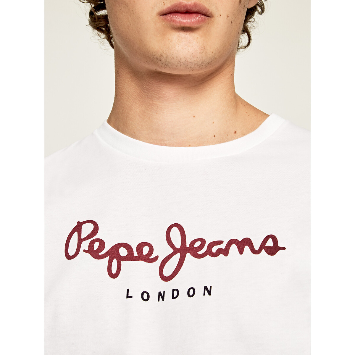 T-shirt girocollo Eggo bianco, PEPE JEANS