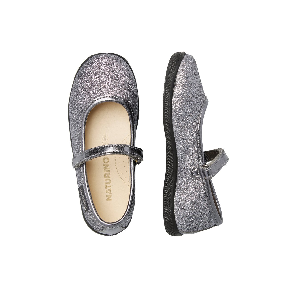 Ballerines en tissu pailleté PAVIA 2 argent-, NATURINO