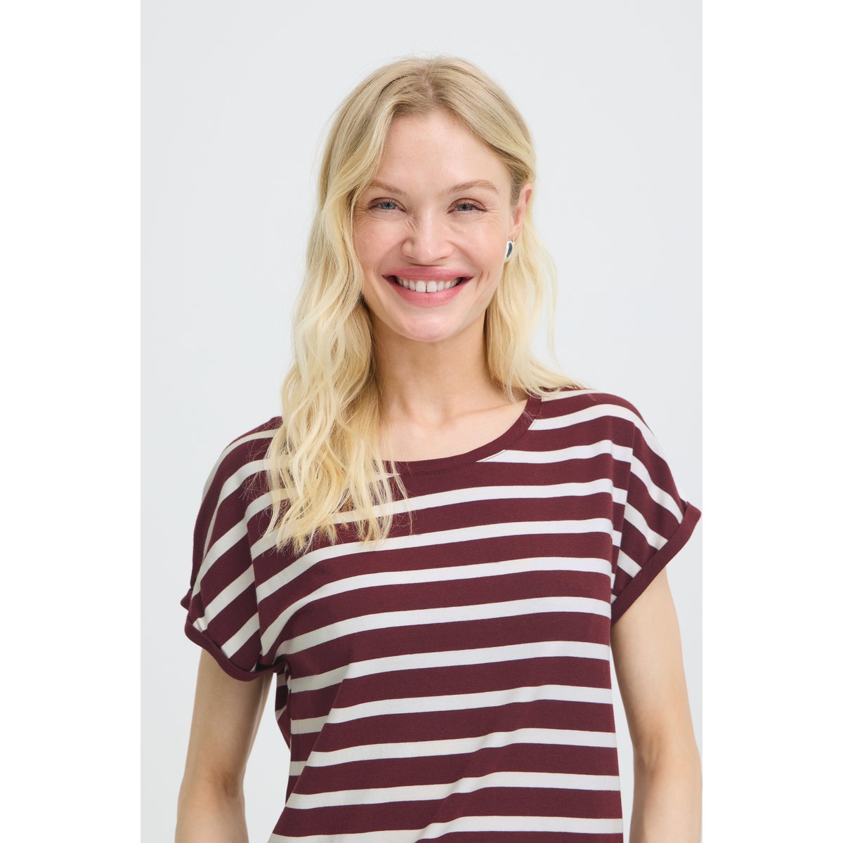 T-shirt rouge fig stripe, B.YOUNG