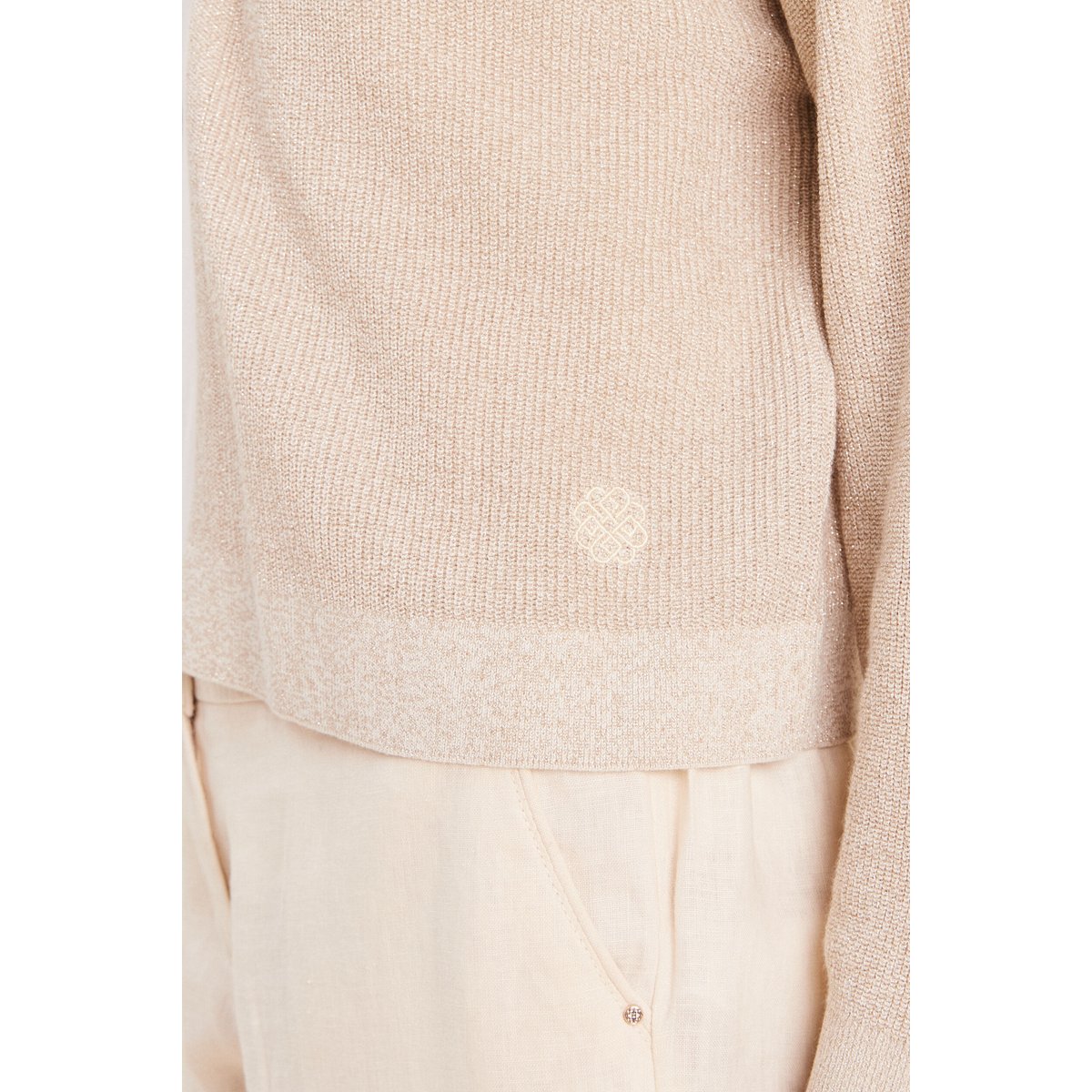 Gilet manches longues brillant couleur or, BREAL