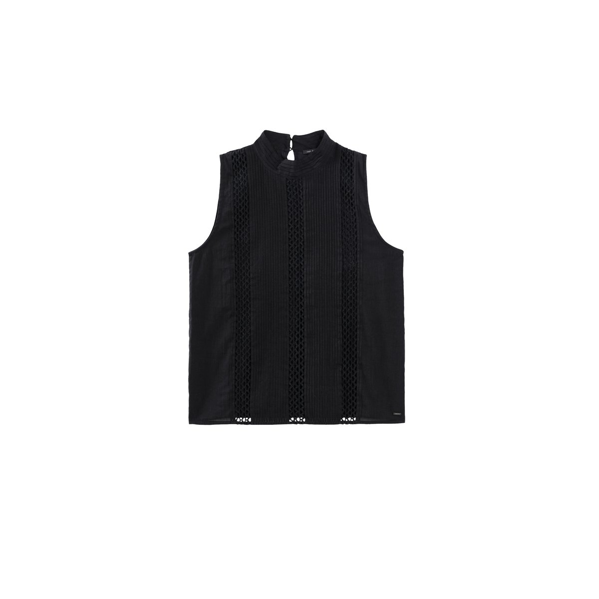 Top coton bio décor passementerie noir, IKKS