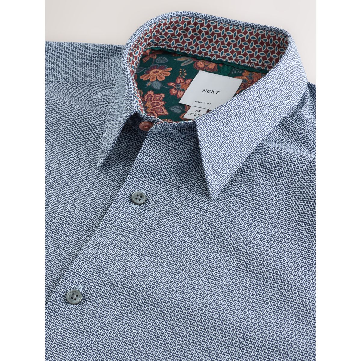 Chemise standard élégante et texturée bleu, NEXT