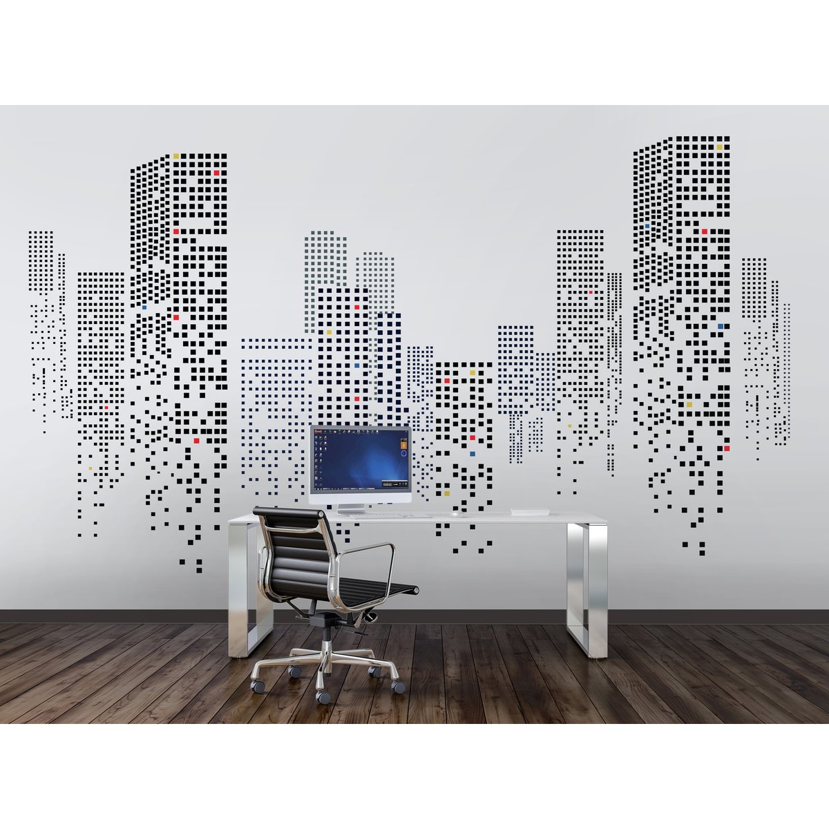 Papier peint panoramique CITY LIGHTS noir, LE PAPIERS DE NINON
