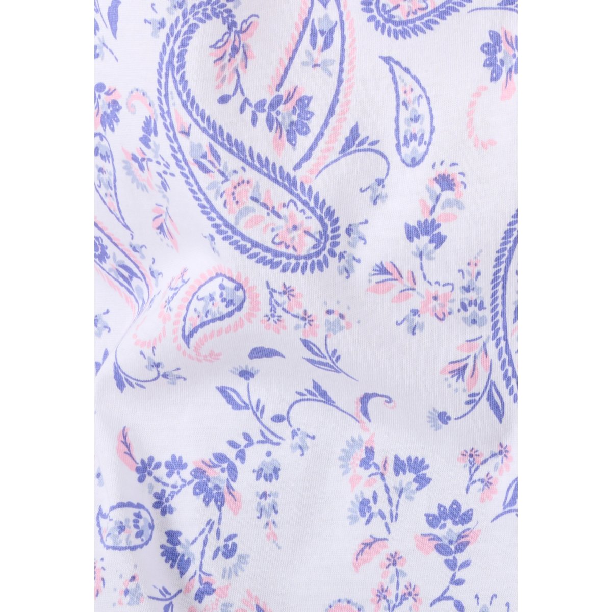 Chemise de nuit en maille jersey pur coton bleu imp. cachemire, DAMART