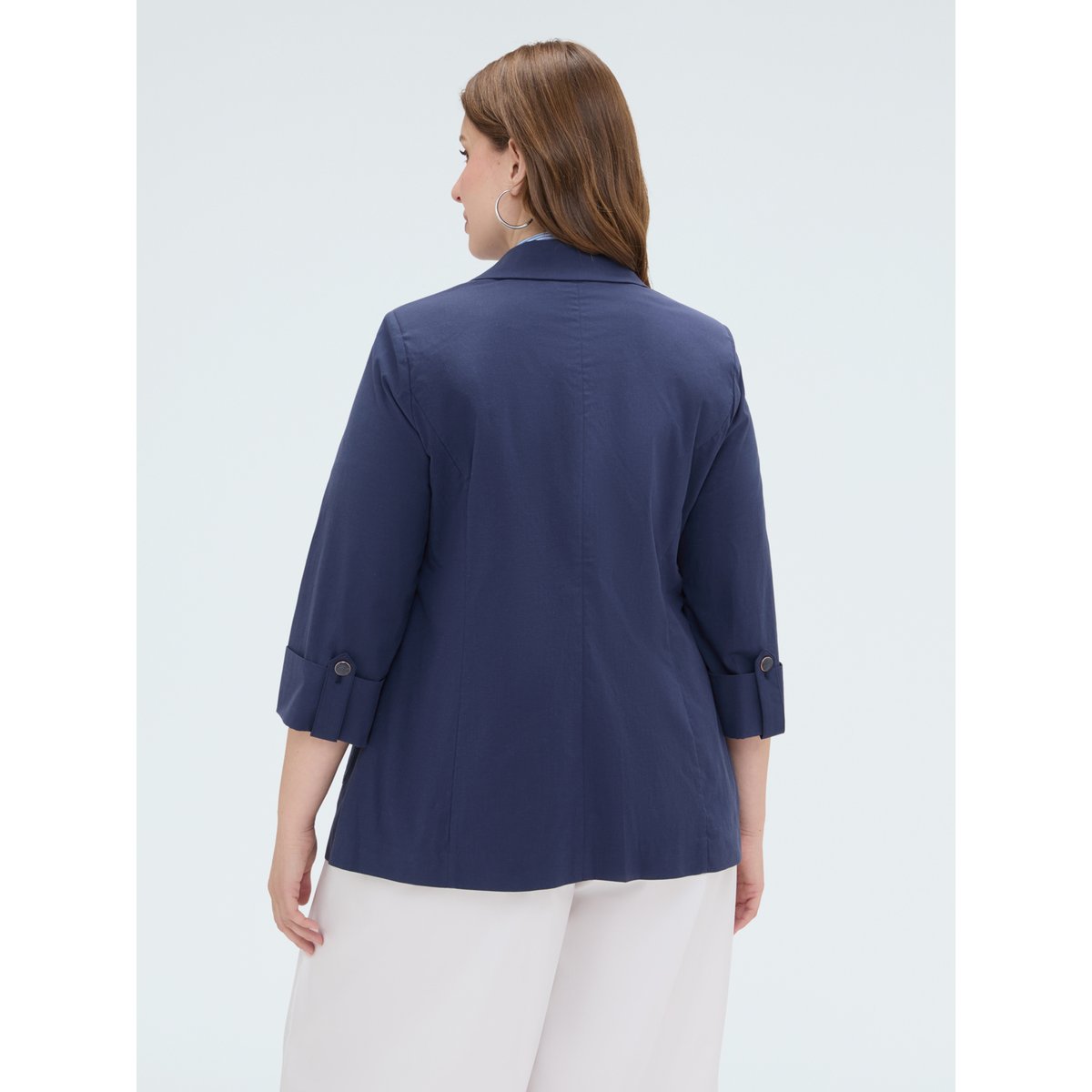 Blazer à manches trois-quarts bleu, FIORELLA RUBINO