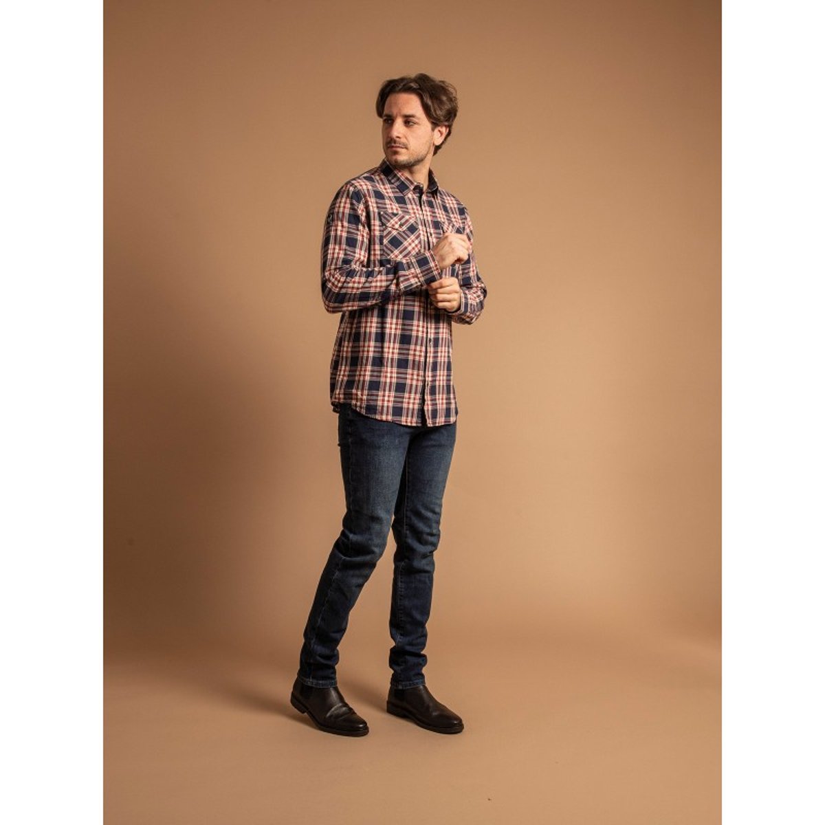 Chemise Manches Longues Coton Tentacul bleu marine, RITCHIE