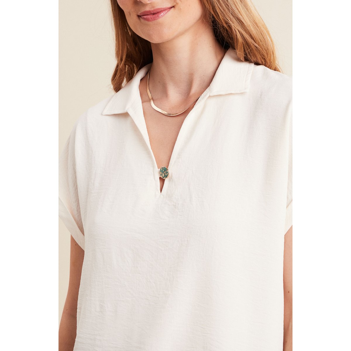 Blouse manches courtes ecru, BREAL