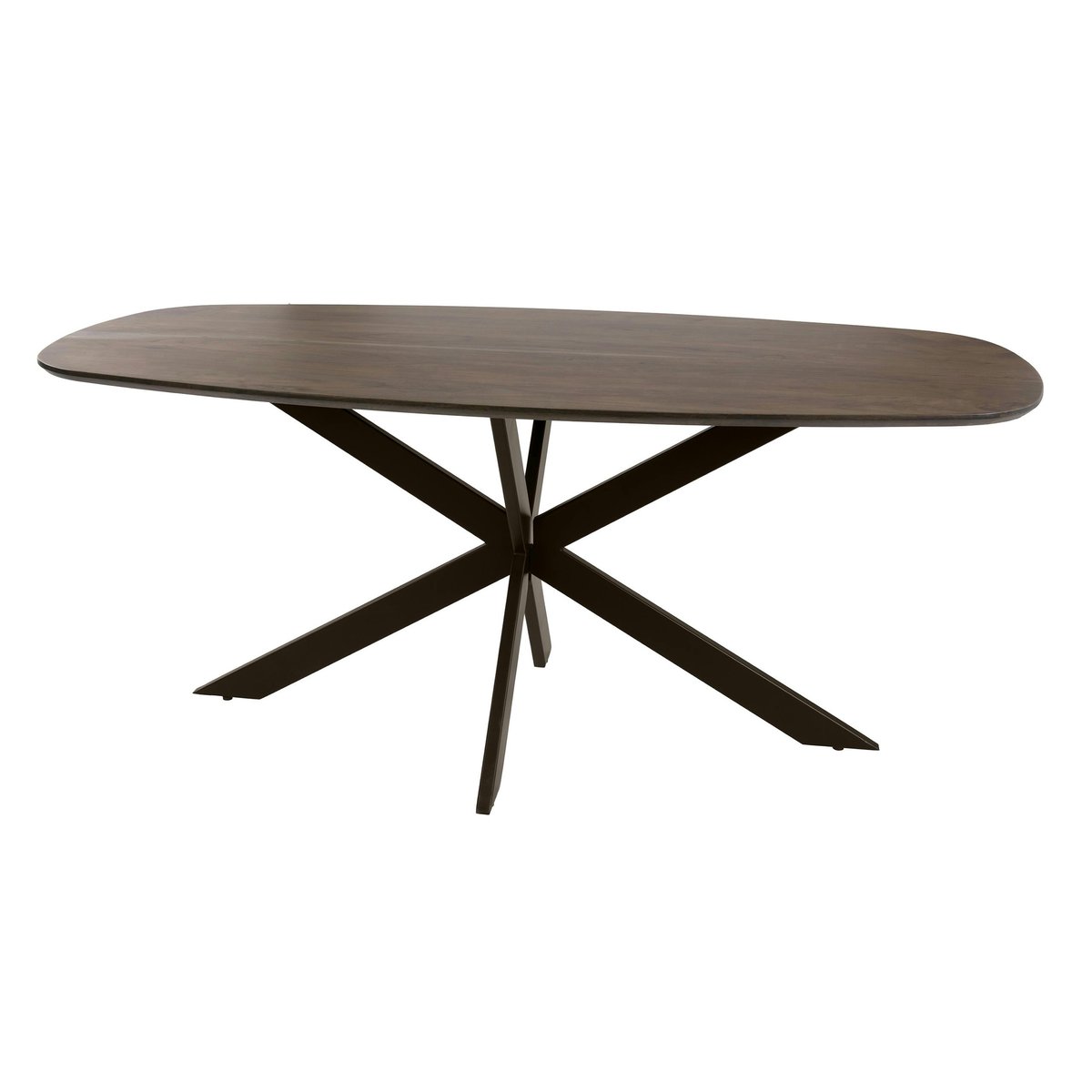Table à manger bois d'acacia foncé bords arrondis 215 cm NAKO marron, PIER IMPORT