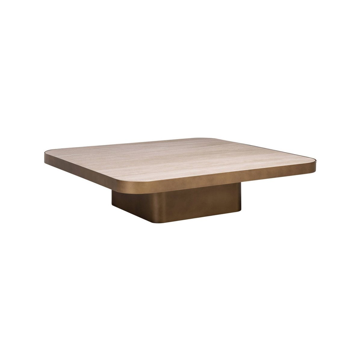 Table basse carrée CLARIDGE en céramique beige cumulus, RECOLLECTION