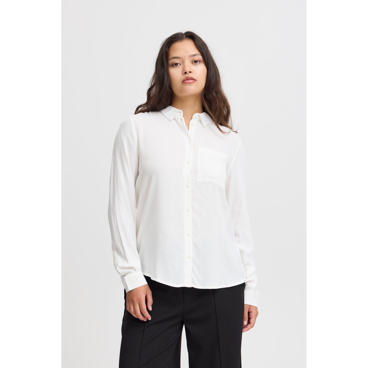 Long sleeved shirt blanc cloud dancer, ICHI