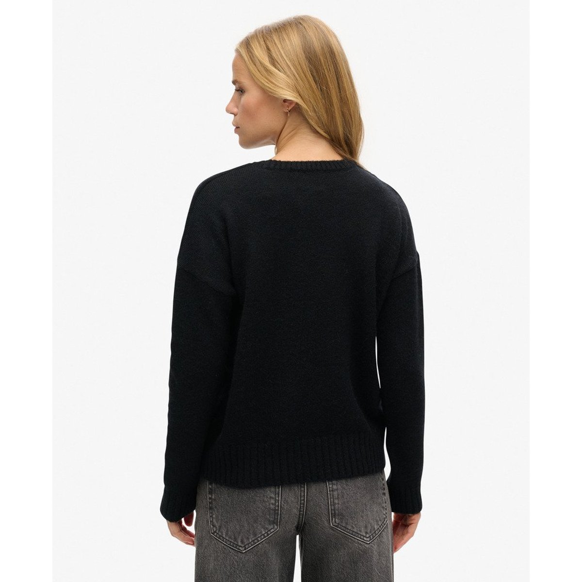 Pull ras-du-cou Essential bleu marine éclipse, SUPERDRY