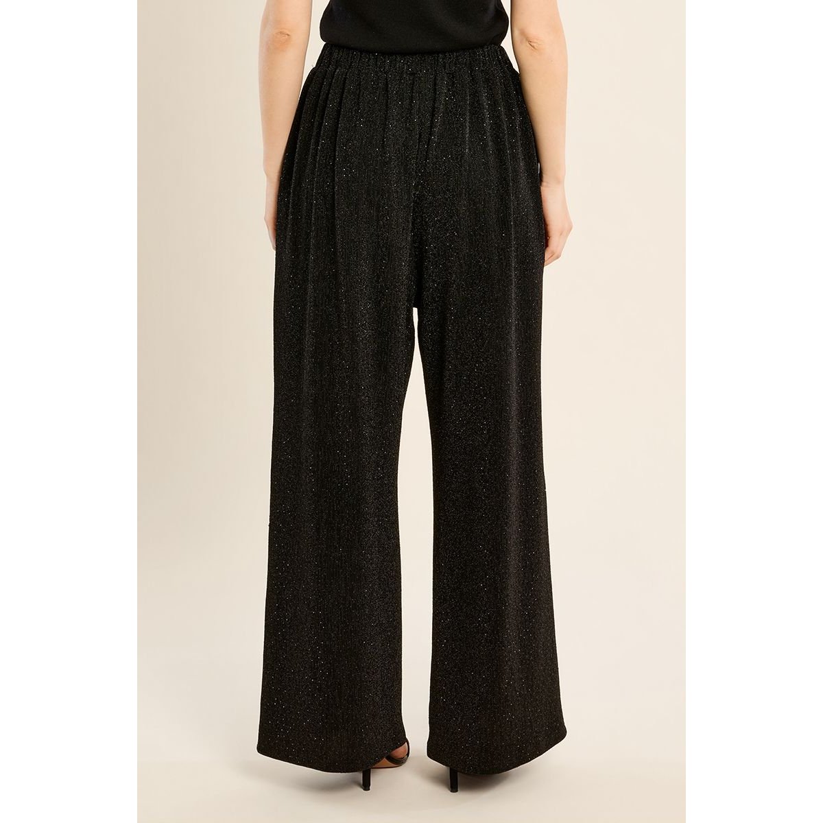 Pantalon évasé, à paillettes noir, MOLLY BRACKEN