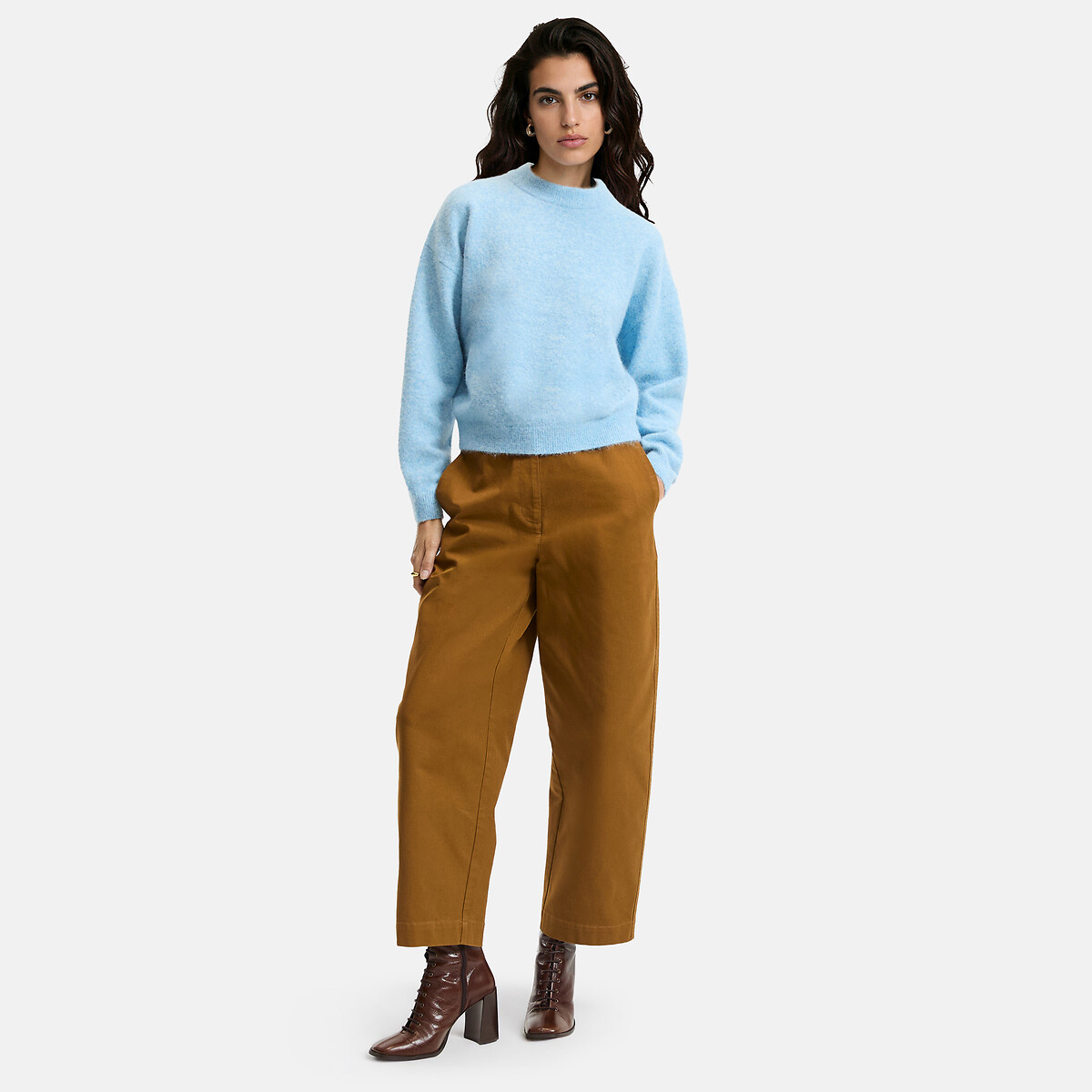 Maglione oversize, collo rotondo blu chiaro, LA REDOUTE COLLECTIONS