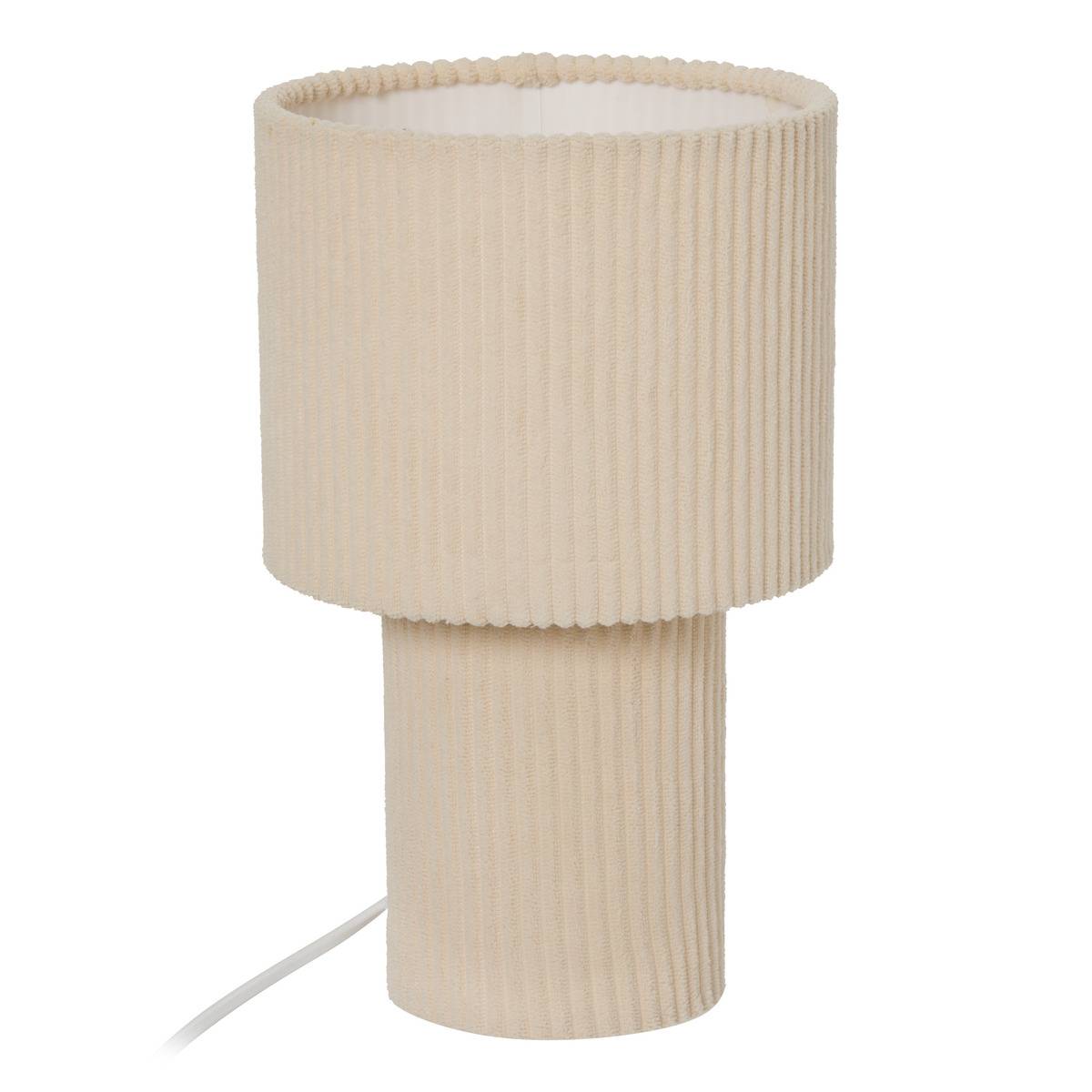 Lampe cylindrique en coton JOLINA beige, ATMOSPHERA