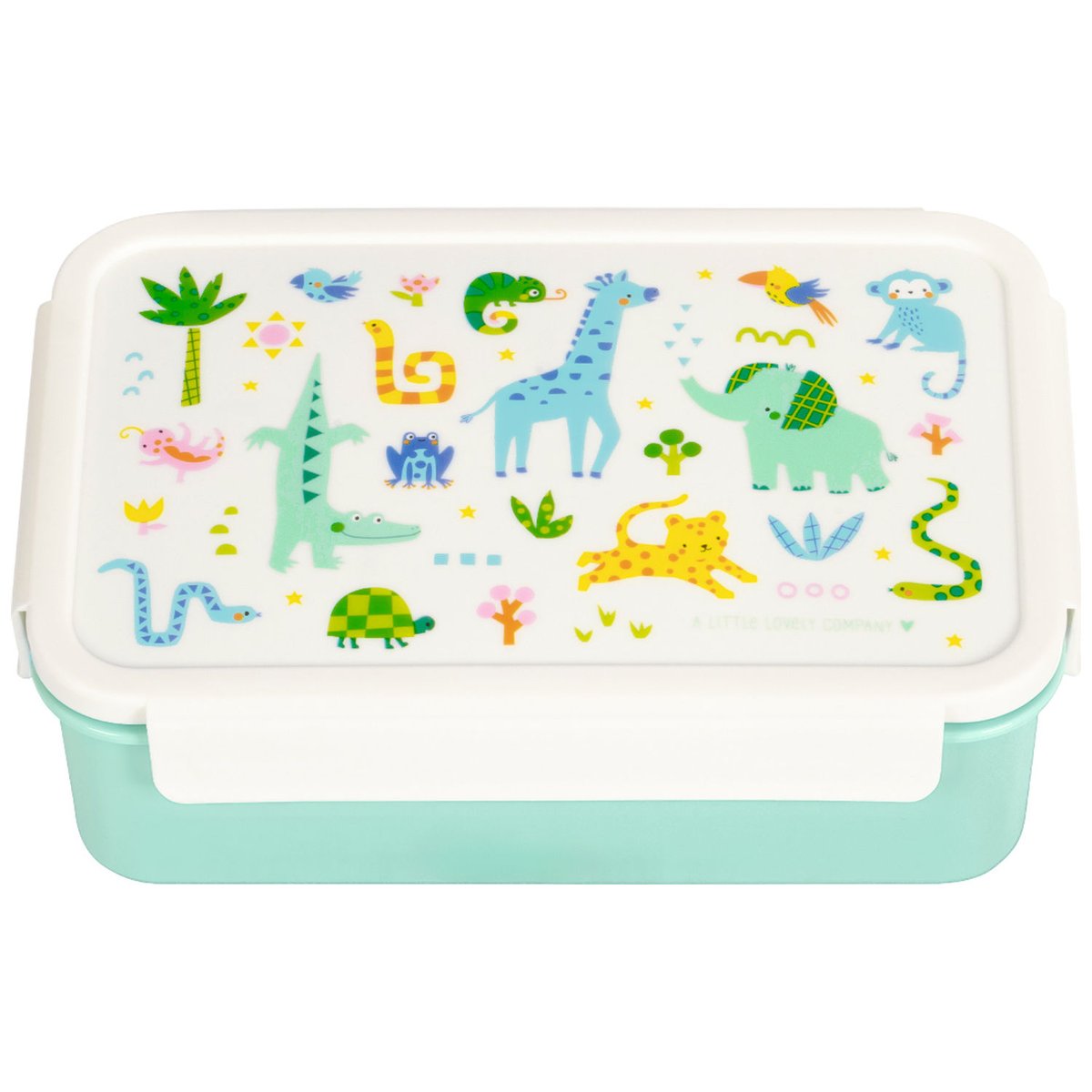 Lunch box blanc, vert, bleu, A LITTLE LOVELY COMPANY