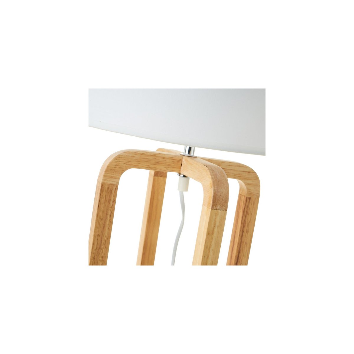 Lampe à poser chêne et abat-jour blanc - 30x30x52cm bois, WADIGA