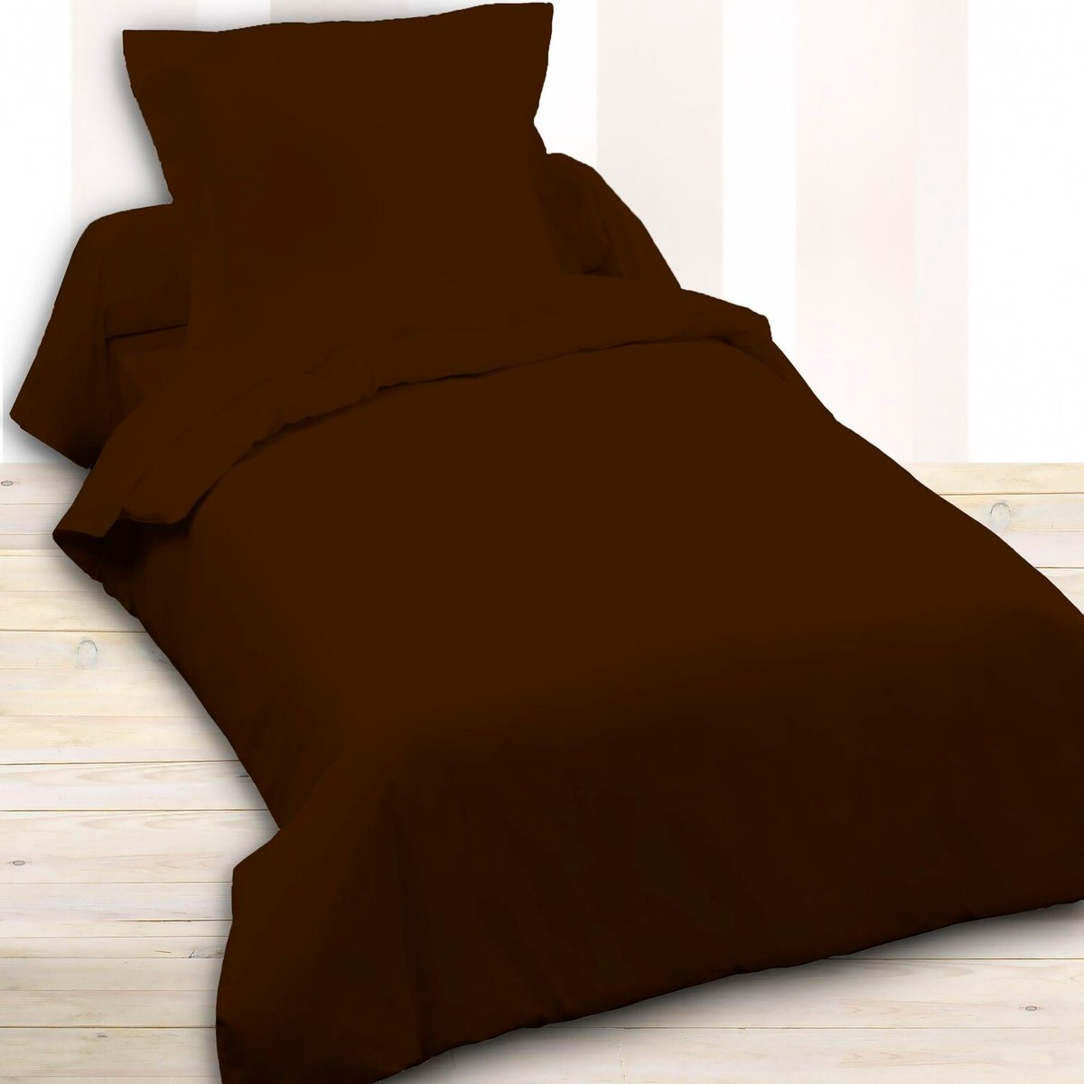 housse de couette en coton unie, MENO cacao, C DESIGN HOME TEXTILE