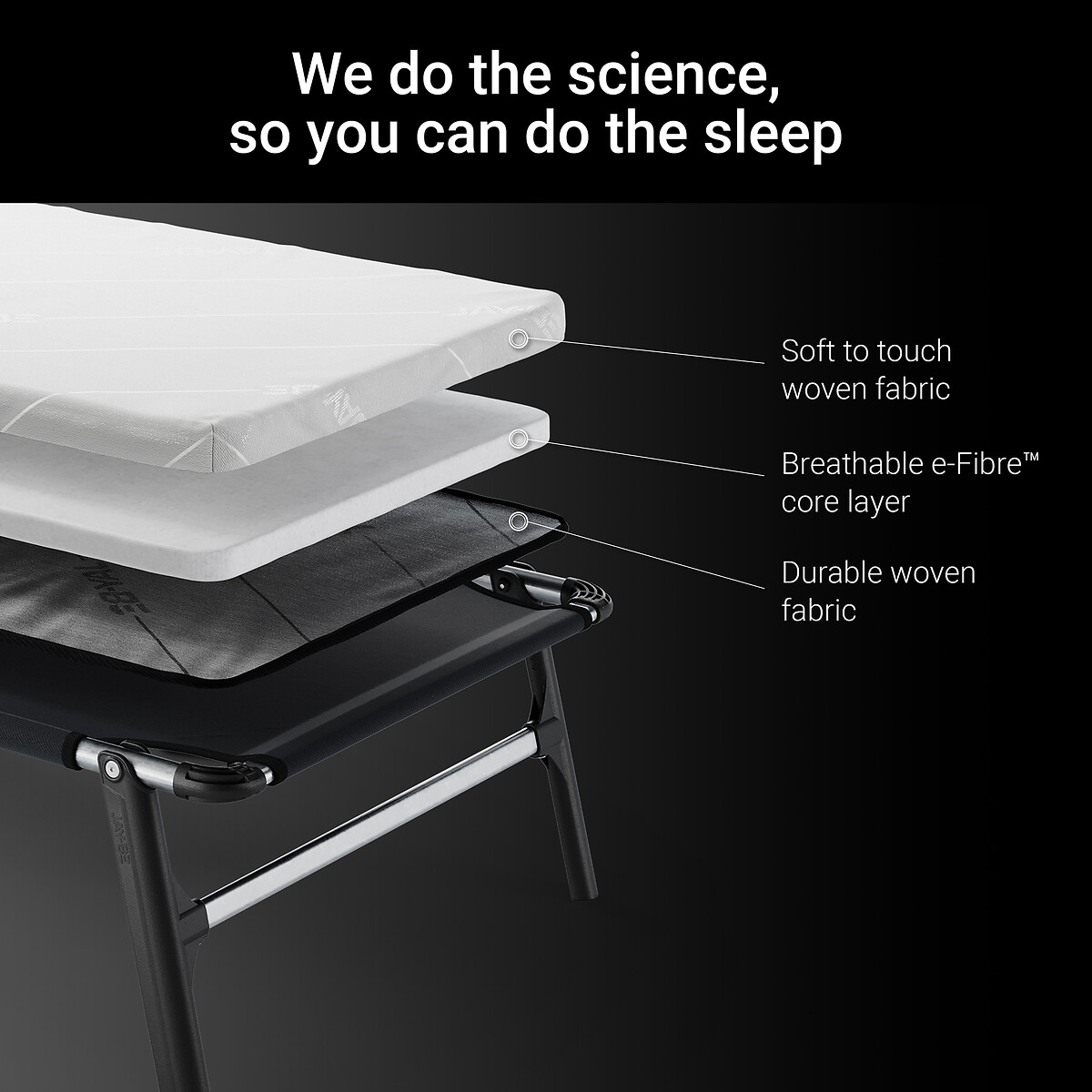 Jay-Be® Compact Folding Bed with e-Fibre Mattress black, JAY-BE