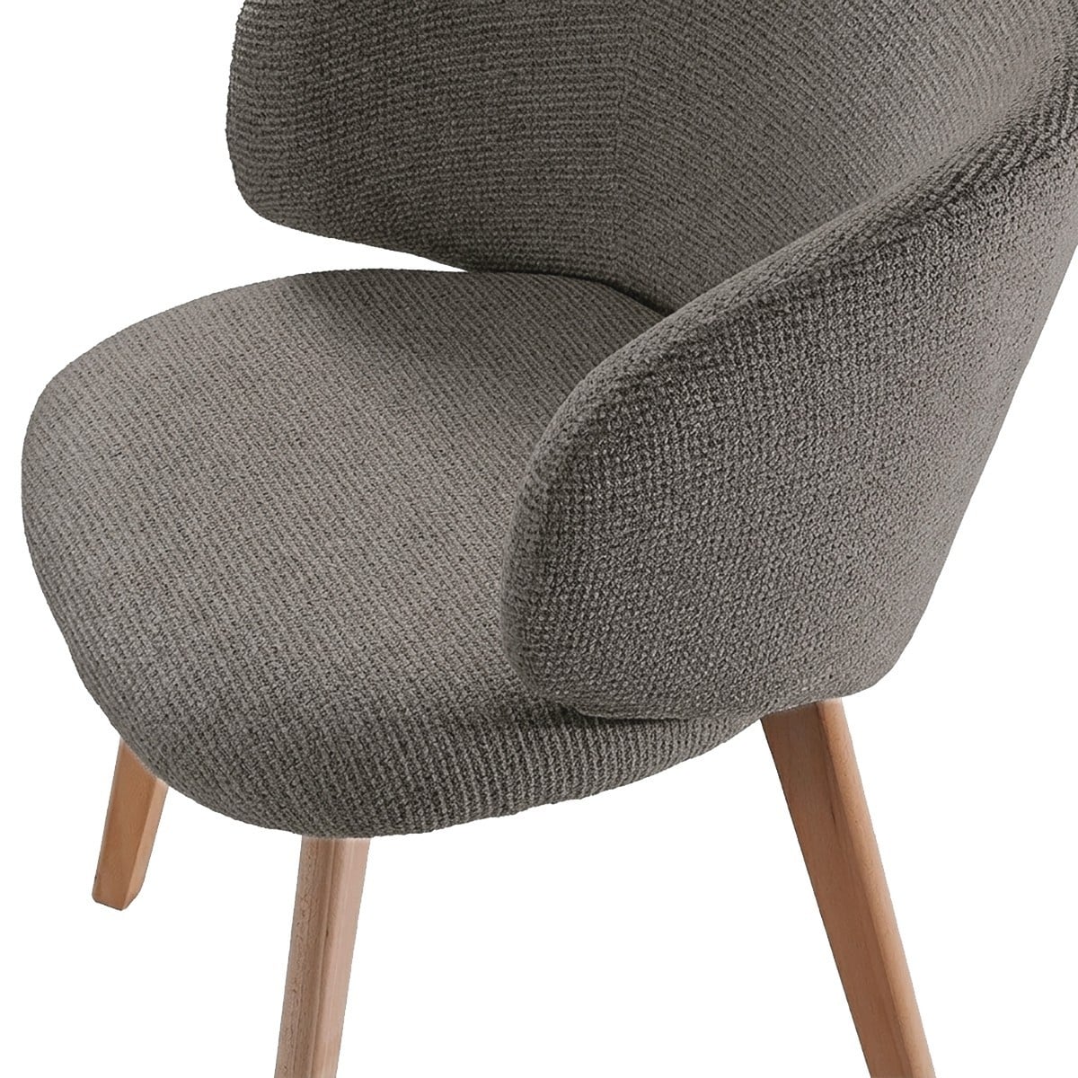 Lot de 2 Chaises en tissu et hêtre SOLENE marron, CALICOSY