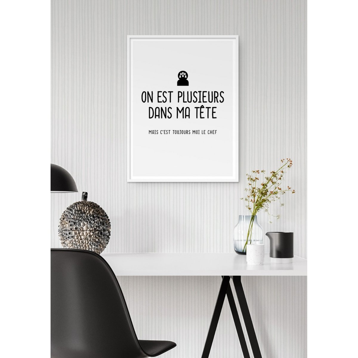 Affiche Plusieurs dans ma tête blanc, L'AFFICHERIE