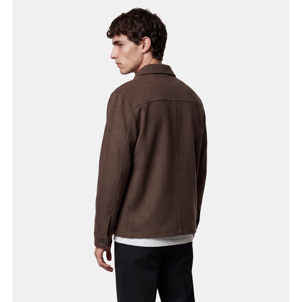 Surchemise workwear épaisse doil laine marron moka, GALERIES LAFAYETTE