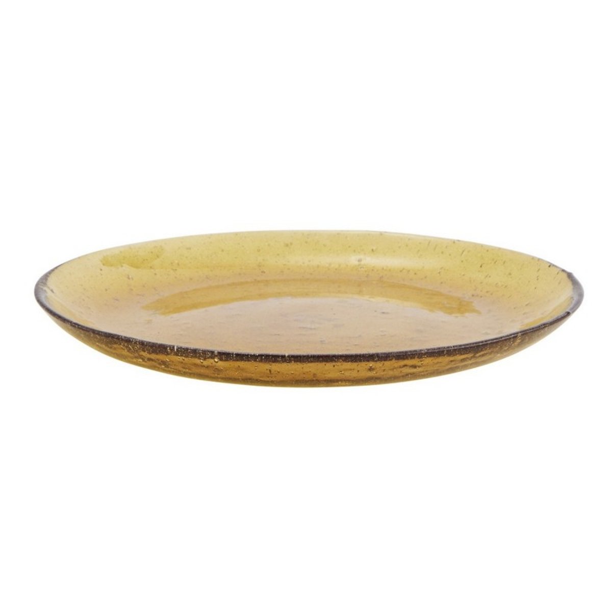 Assiette verre bullé jaune, MADAM STOLTZ