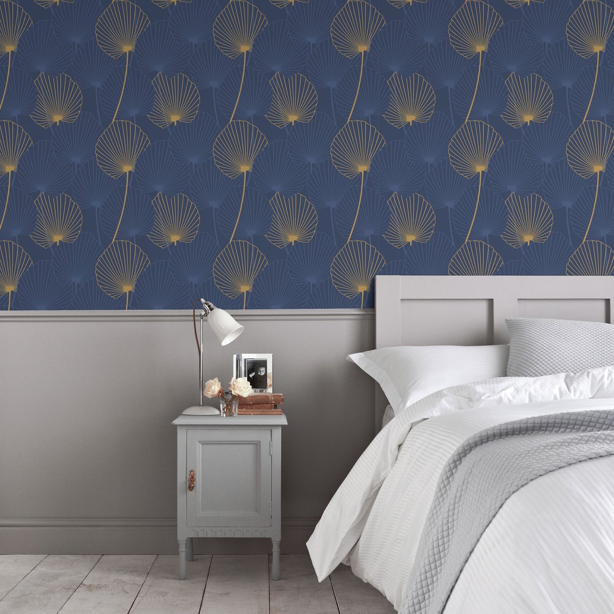 Papier peint Joy De Jouer bleu or, BOUTIQUE