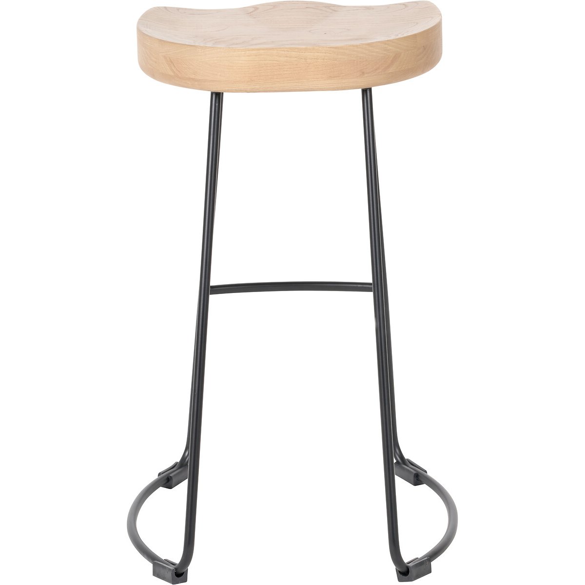Lorian Ash Wood and Metal Ergonomic Bar Stool natural/black, ÉDITÉ