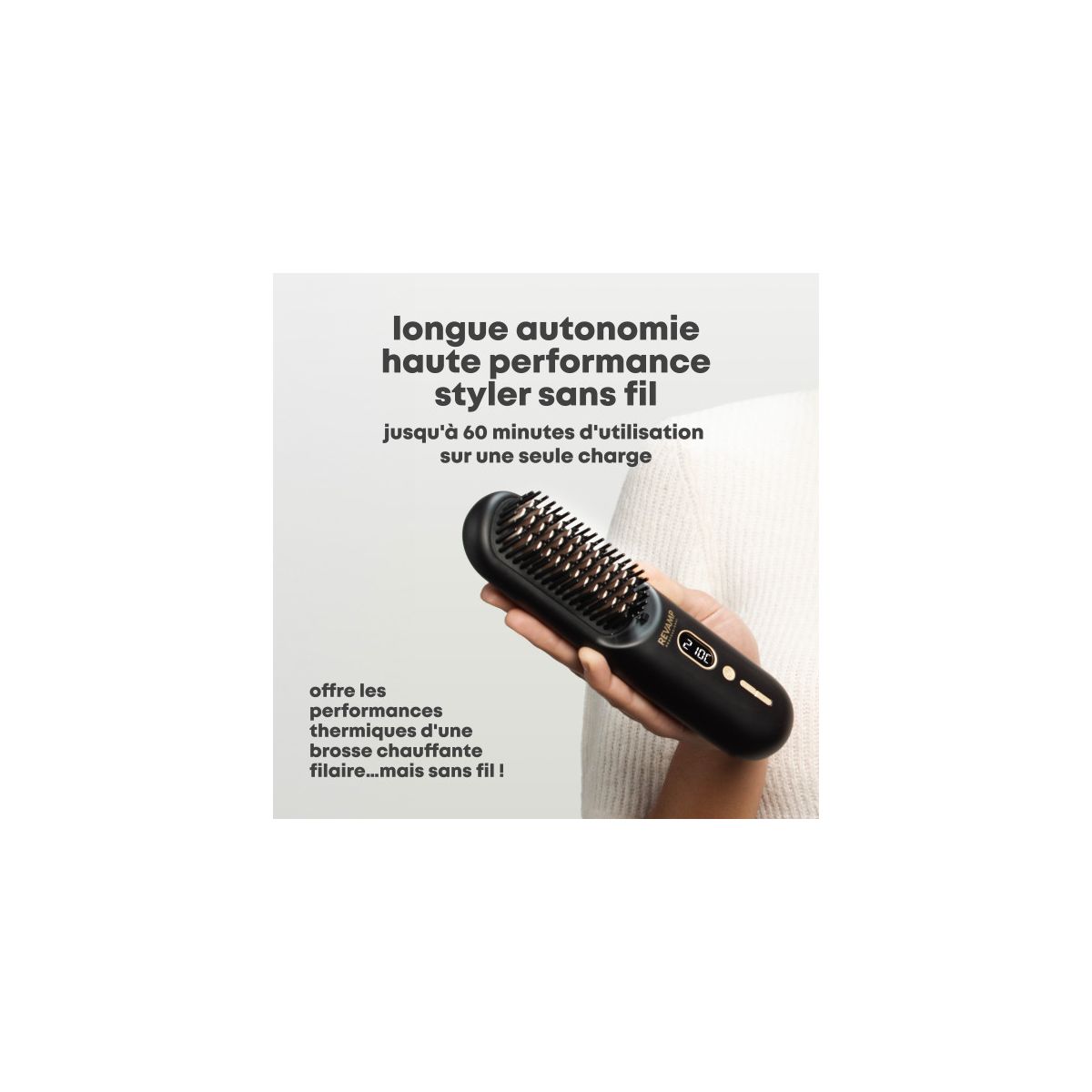 Brosse chauffante Straight & Go couleur unique, REVAMP