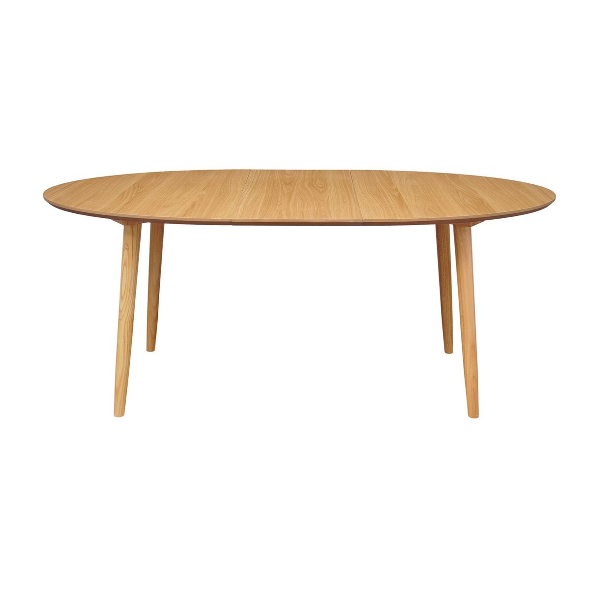 Table repas 140-220 cm placage chêne avec 2 allonges naturel clair, ZAGO