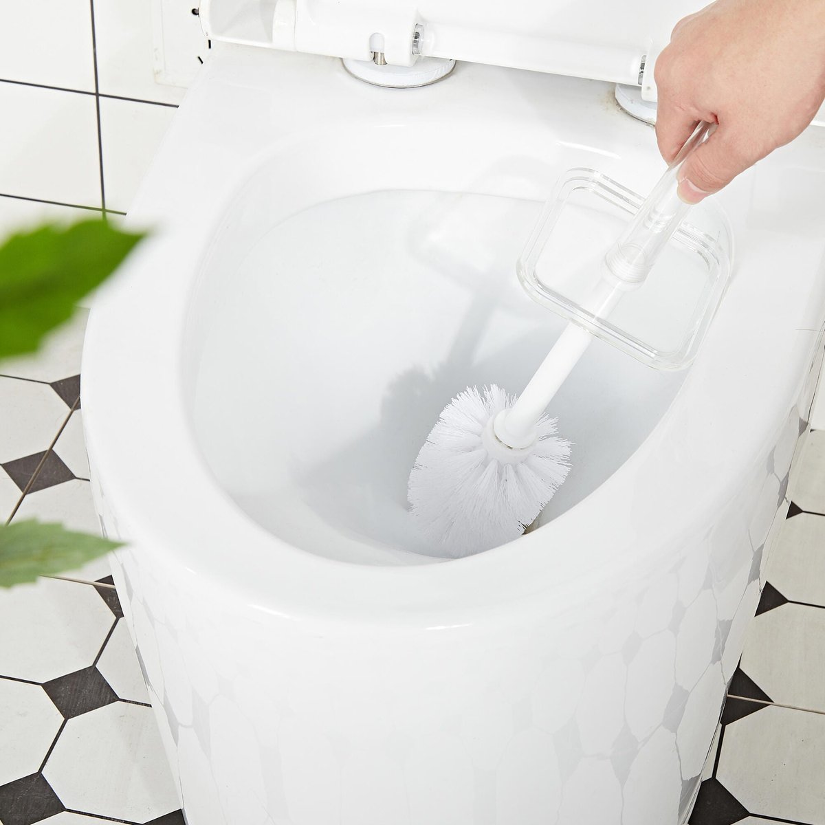 Brosse WC avec pot transparent, CLAIRE transparent, SENSEA