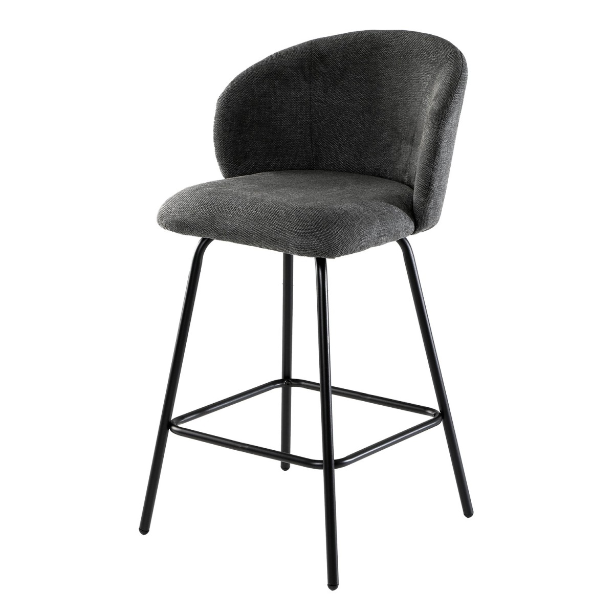 Lot de 2 tabourets - SORREL gris anthracite, CALICOSY