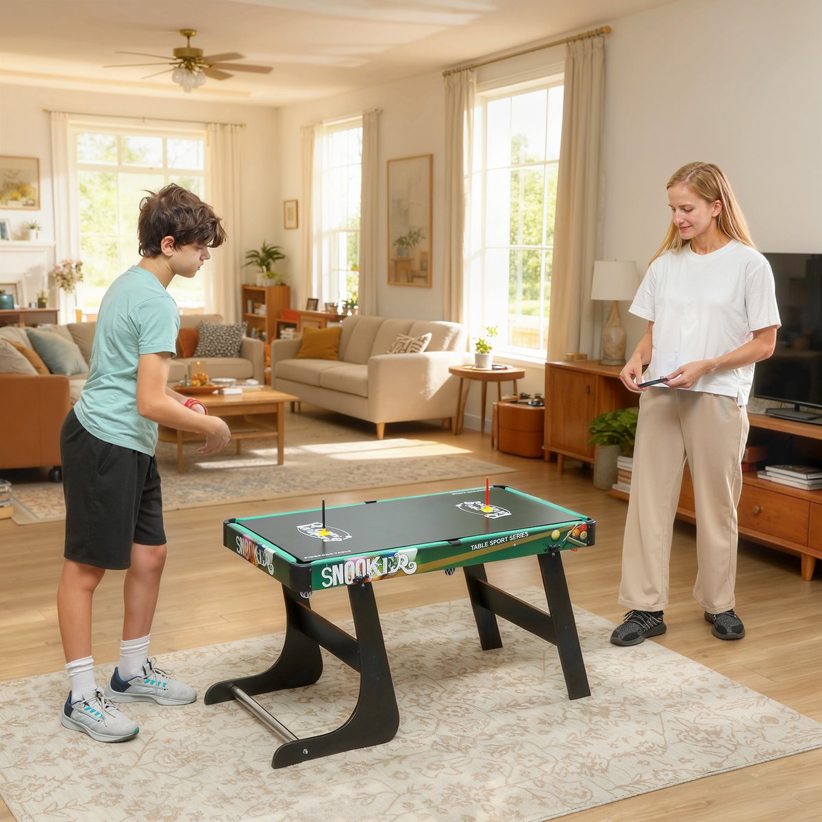 Table de billard multifonctionnelle MDF multicolore, HOMCOM