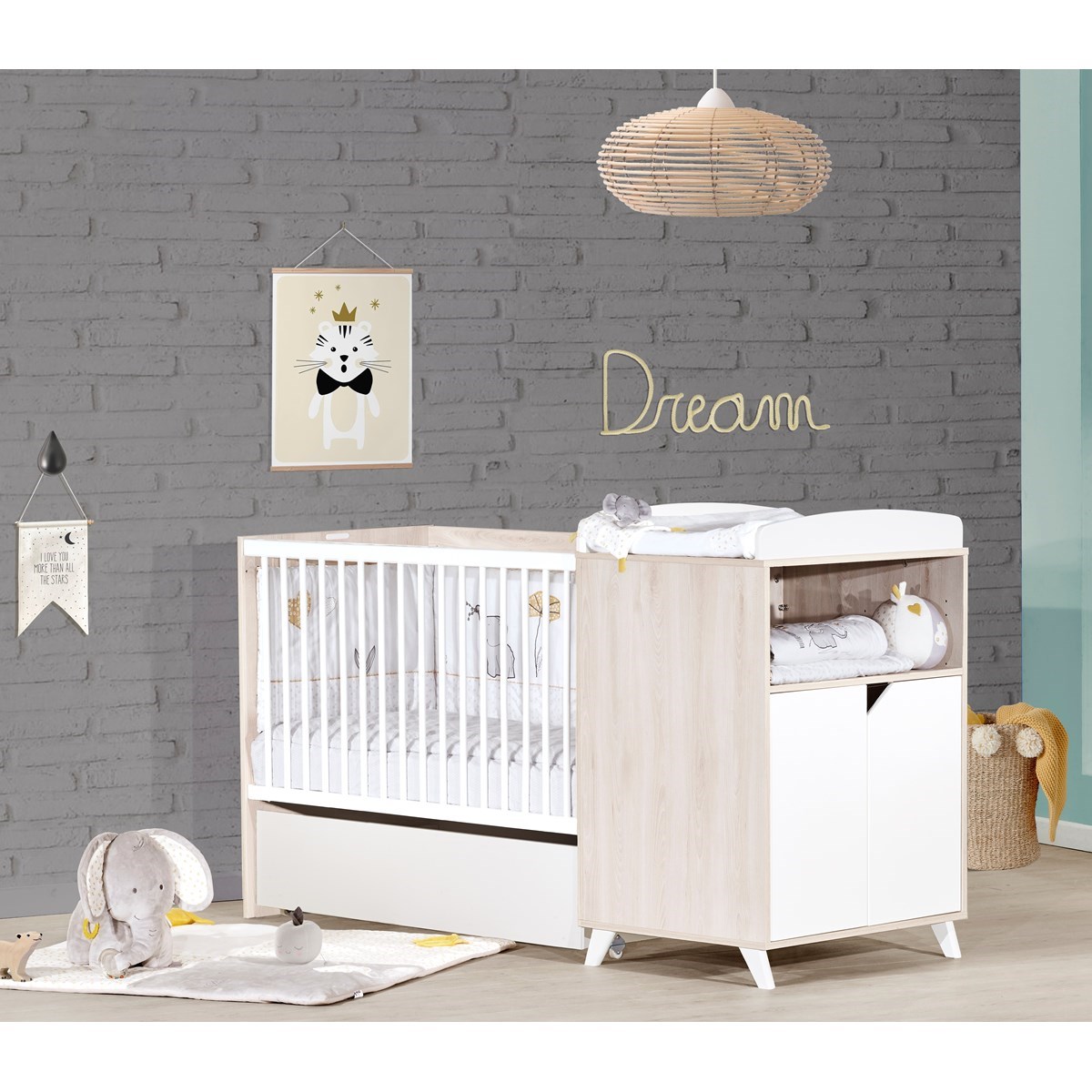 Tiroir pour lit évolutif en bois blanc, BABY PRICE
