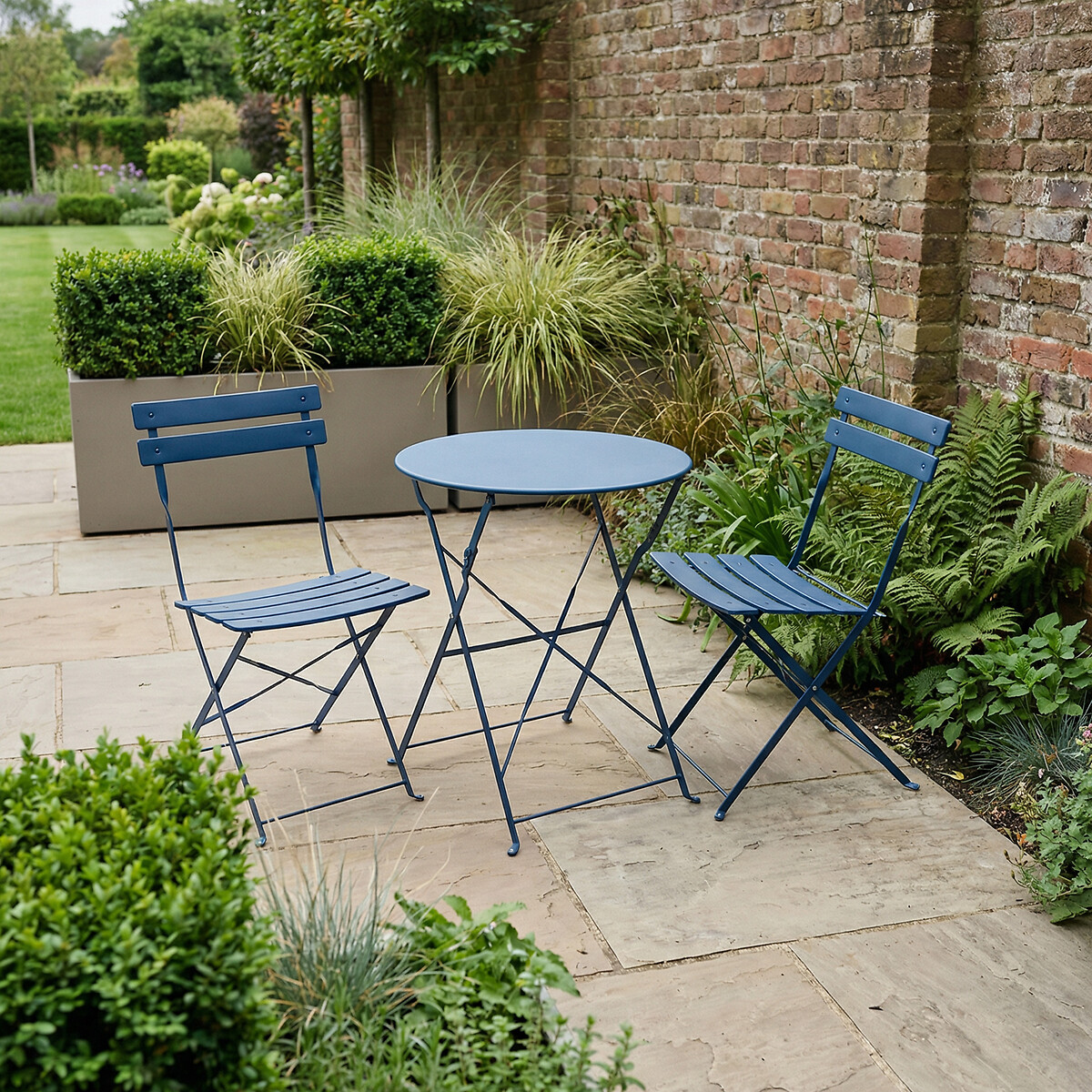Capri Minimalist Metal Garden Bistro Set blue, SO'HOME