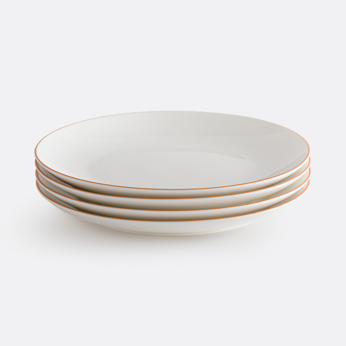 Set of 4 Malo Porcelain Dessert Plates white/orange, LA REDOUTE INTERIEURS
