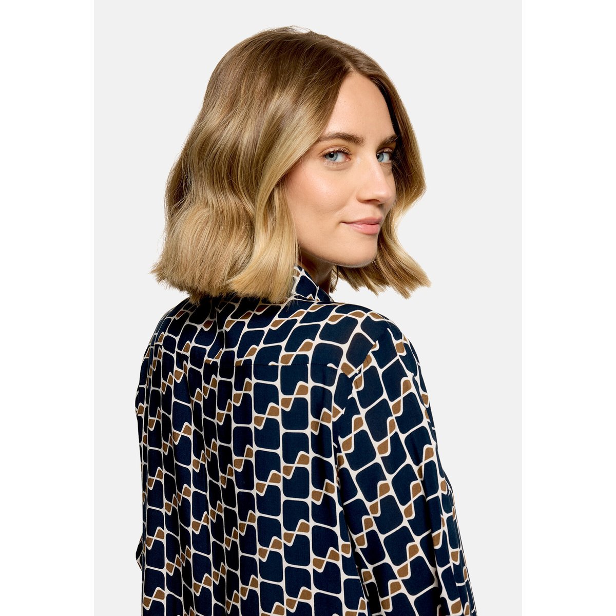 Robe-chemisier à impression dark blue/brown, BETTY BARCLAY