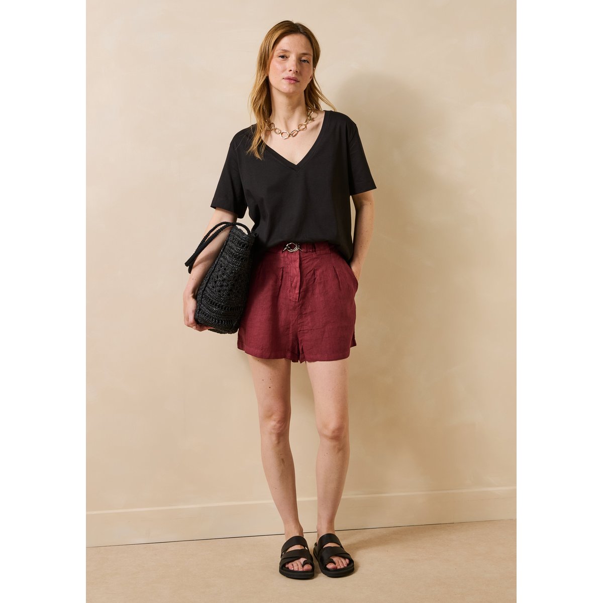 T-shirt oversize manches courtes en coton biologique noir, LA FEE MARABOUTEE