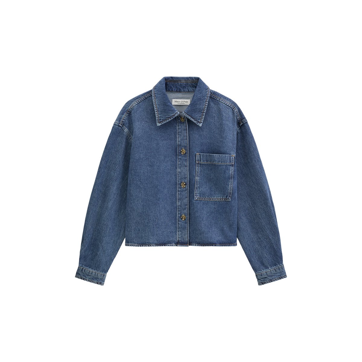 Blouse en jean regular en mélange Lyocell-Organic-Cotton bleu, MARC O'POLO